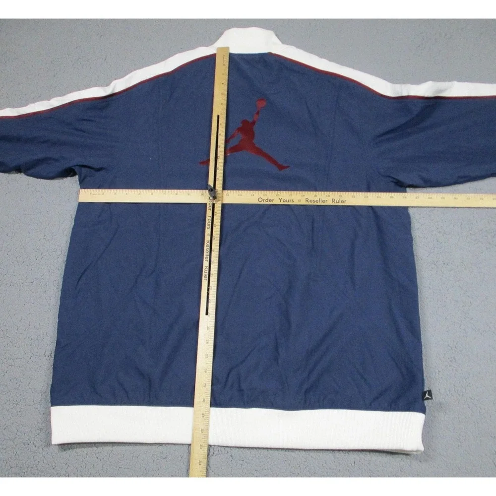 Jordan Track‎ Jacket Mens 2XL Blue White Full Zip Jumpman Basketball Lined Warm